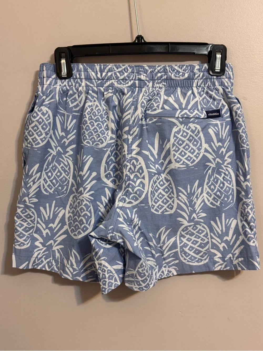 Chubbies Men’s Pineapple Print Swim Trunks Blue Size Small